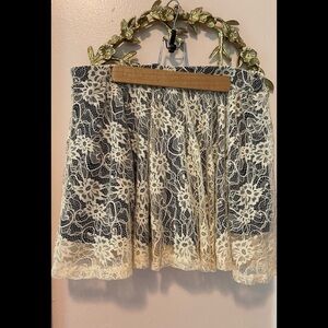 Pins And Needle Lace Overlay Mini Skirt